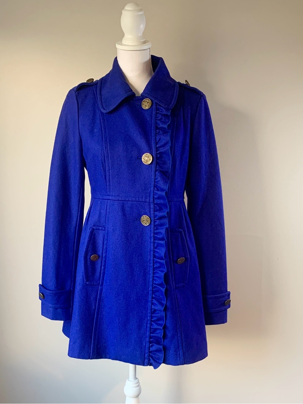 Tulle by Anthropologie Royal Blue Jacket Sz Sm
